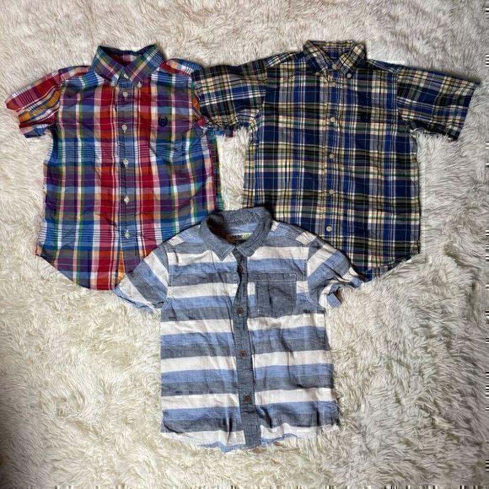 EUC 3 Piece 5T Button Down Collared Shirt Bundle by Chaps Ralph Lauren & OshKosh